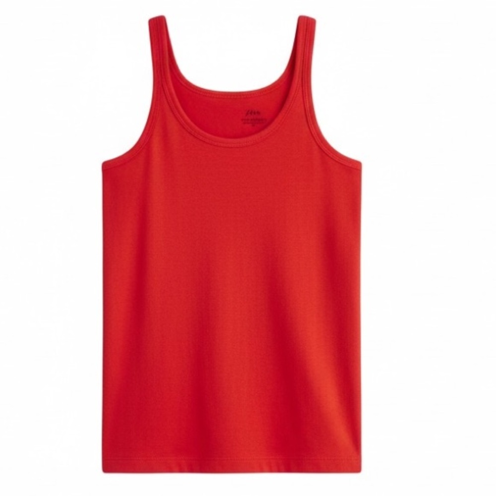 J Crew Organic Slub Scoopneck Tank Tee in Red Layer Style BQ944 Size Large